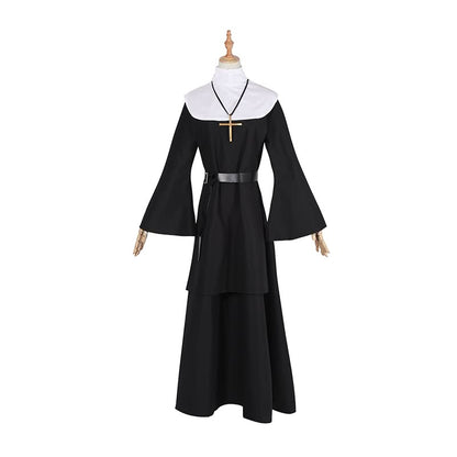 Movie The Nun Masquerade Costumes Female Priest Dress Nuns Costume Cosplay 
