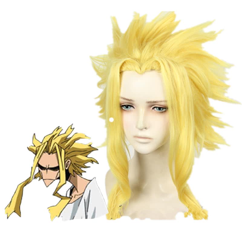 My Hero Academia All Might Man Gold Cosplay Wigs 