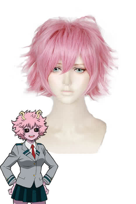 My Hero Academia Mina Ashido Short Pink Cosplay Wigs