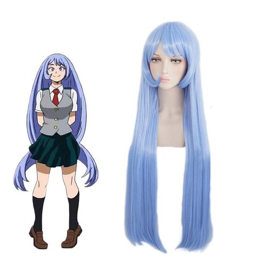 My Hero Academia Nejire Hado Blue Long Cosplay Wigs 
