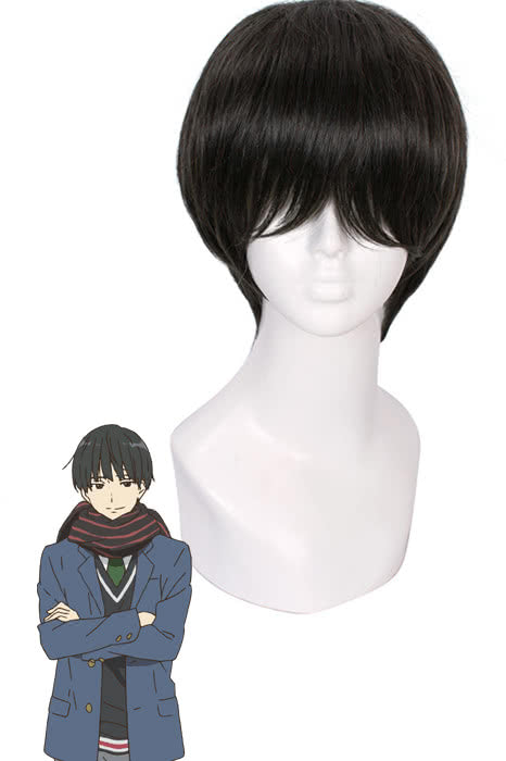 20cm Nase Hiroomi Cosplay Wig Short Black Hair