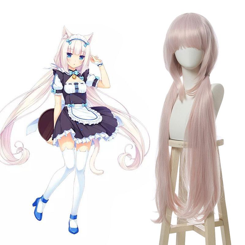 NEKOPARA Vanilla 110 cm Long Powder Silver Cosplay Wigs