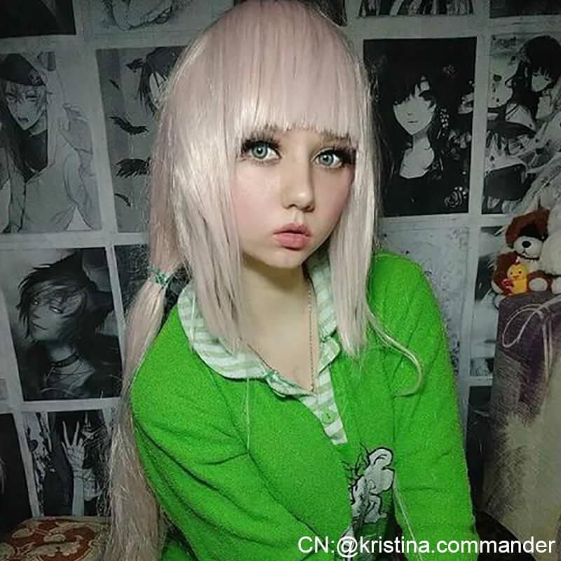 NEKOPARA Vanilla 110 cm Long Powder Silver Cosplay Wigs