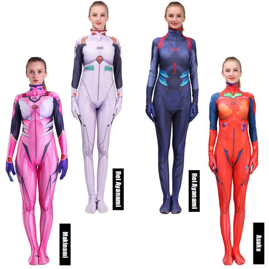 Neon Genisis Evangelion Rei Ayanami / Asuka / Makinami Plugsuit Cosplay Costume