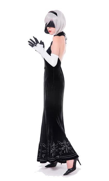 Nier: Automata Game 2b Evening Dress Cosplay Costumes 