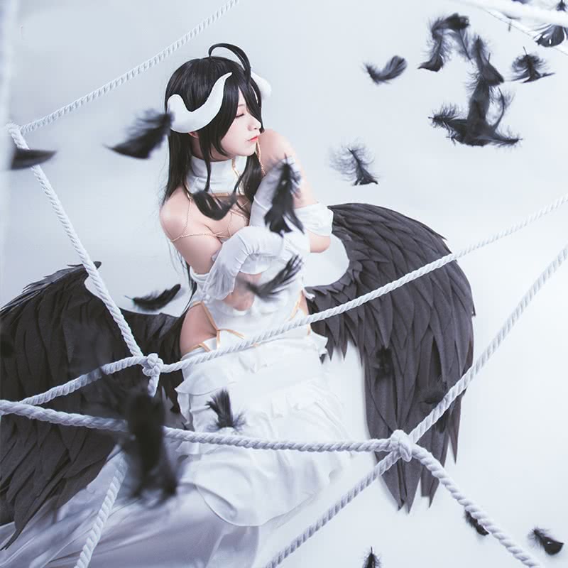 Overlord Albedo White dress Cosplay Costume