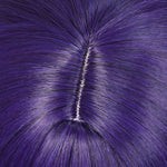 Deep purple cosplay wig with pink highlights and scalp-top construction - product view 3