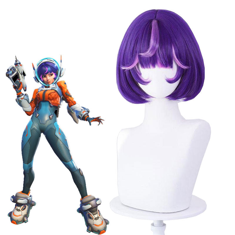 Overwatch Juno Purple BoBo Cosplay Wig