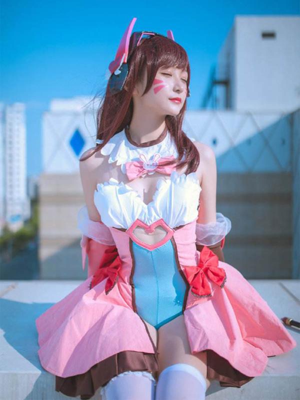 OW Game D.Va Hana Song Colleague Cosplay Costume 