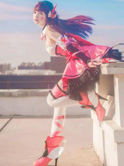 OW Game D.Va Hana Song Colleague Cosplay Costume 