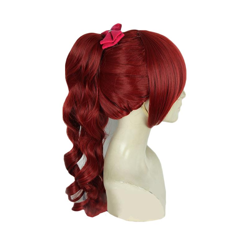 Persona 5 Royal Kasumi Yoshizawa Dark Red Ponytail Cosplay Wigs 