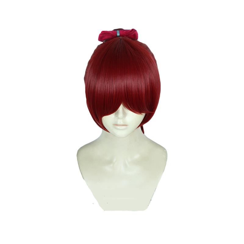 Persona 5 Royal Kasumi Yoshizawa Dark Red Ponytail Cosplay Wigs 