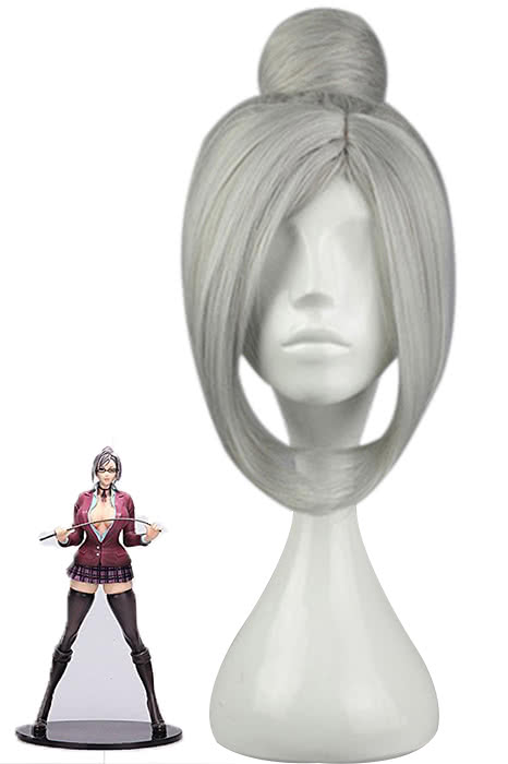 Prison School Shiraki Meiko Halloween Mixed Silver Grey Cosplay Wigs