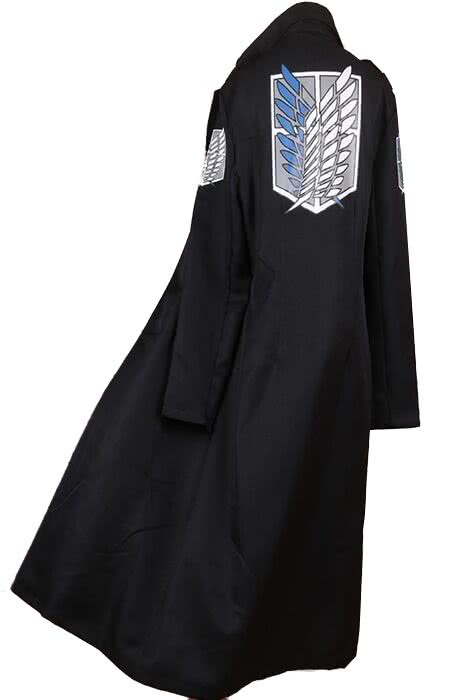 Attack On Titan Eren Jaeger Black Long Section Cloak Cosplay Costume
