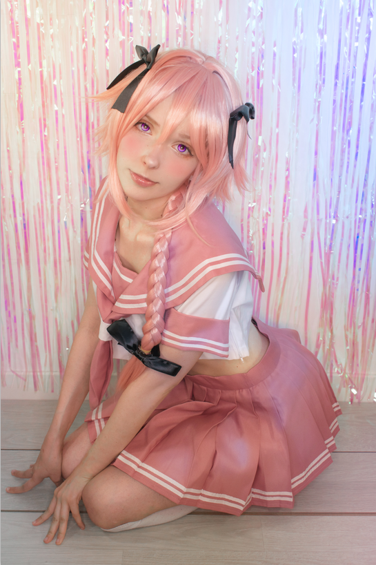 Fate/Apocrypha Fate Grand Order FGO Astolfo Pink Uniform Cosplay Costumes