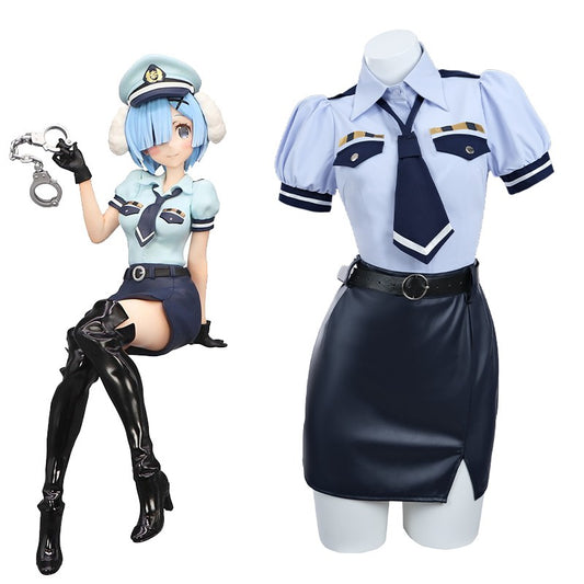Re ZERO -Starting Life in Another World Rem Policeman Cosplay Costume