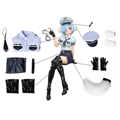 Re ZERO -Starting Life in Another World Rem Policeman Cosplay Costume