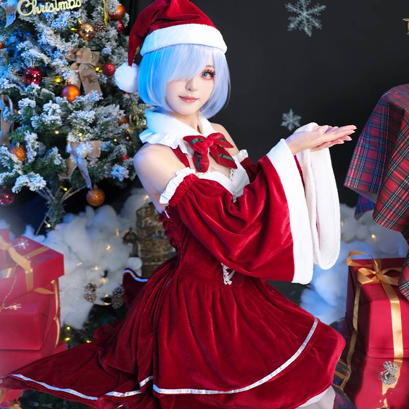Re ZERO -Starting Life in Another World Rem Ram Christmas Cosplay Costume