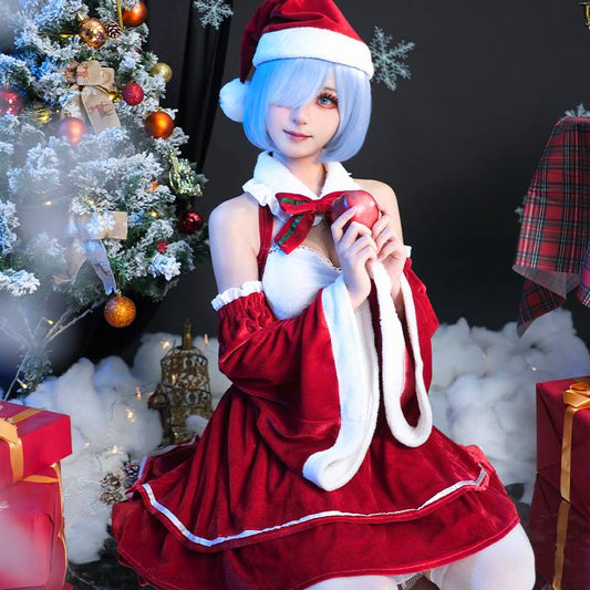 Re ZERO -Starting Life in Another World Rem Ram Christmas Cosplay Costume