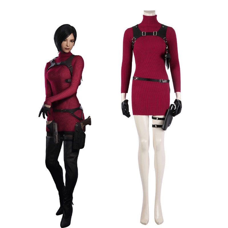 Resident Evil 4 Ada Wong Cosplay Outfit High Neck Form-Fitting Set