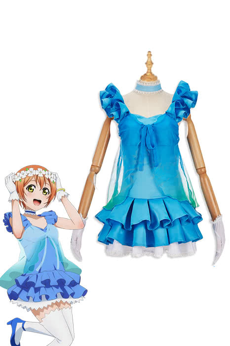 Love Live! Yume No Tobira Rin Hoshizora Blue Anime Coaplay Dress