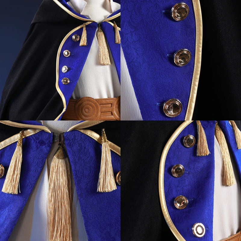 Rolecosplay Black & Gold Hooded Cosplay Costume – cloak details