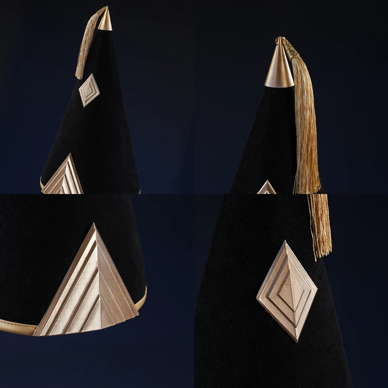 Rolecosplay Black & Gold Hooded Cosplay Costume – decorative details