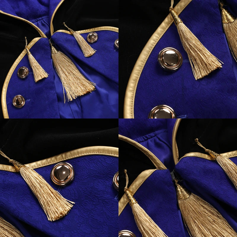 Rolecosplay Black & Gold Hooded Cosplay Costume – gold trim and tassel details