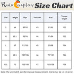 Rolecosplay Black & White Male School Uniform Cosplay Costume – size chart