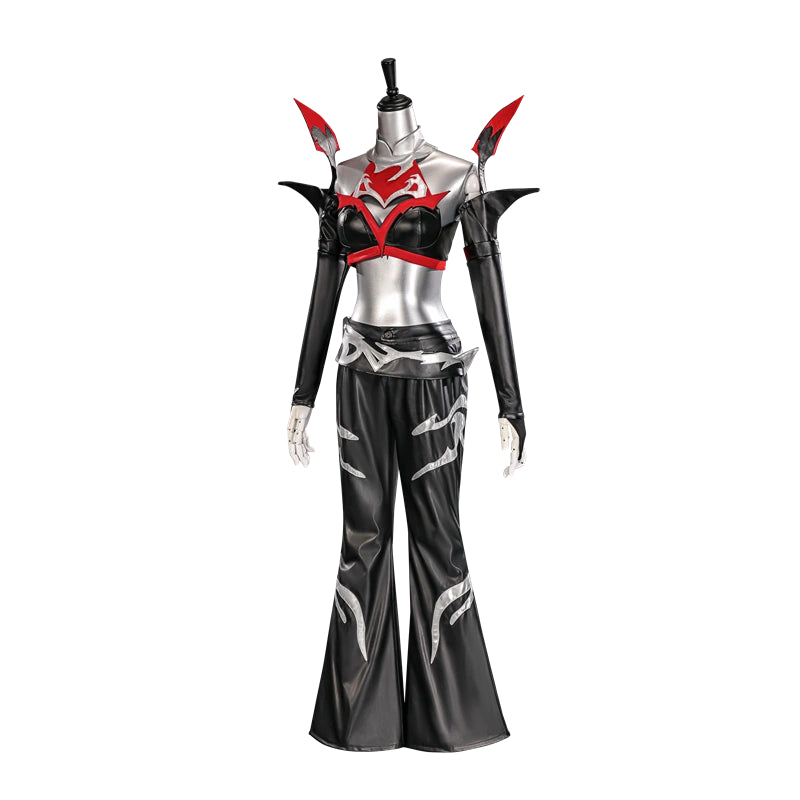 Rolecosplay K/DA Firestarter Ahri black and red cosplay costume - costume front view