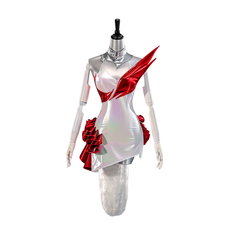 Rolecosplay League of Legends K/DA Firestarter Ahri white and red cosplay costume - costume view and construction details 01