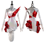 Rolecosplay League of Legends K/DA Firestarter Ahri white and red cosplay costume - costume view and construction details 02