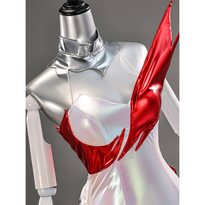 Rolecosplay League of Legends K/DA Firestarter Ahri white and red cosplay costume - costume view and construction details 03