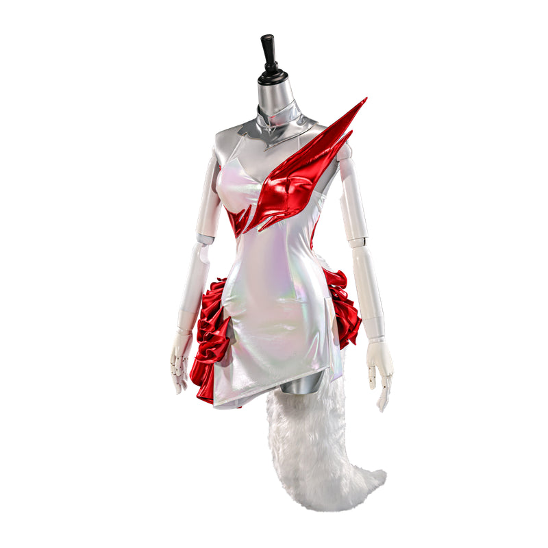 Rolecosplay League of Legends K/DA Firestarter Ahri white and red cosplay costume - costume view and construction details 06