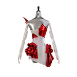 Rolecosplay League of Legends K/DA Firestarter Ahri white and red cosplay costume - costume view and construction details 07