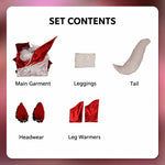 Rolecosplay League of Legends K/DA Firestarter Ahri white and red cosplay costume - English set contents and accessories
