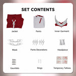 Rolecosplay League of Legends K/DA Firestarter Akali white and red cosplay costume - English set contents and accessories