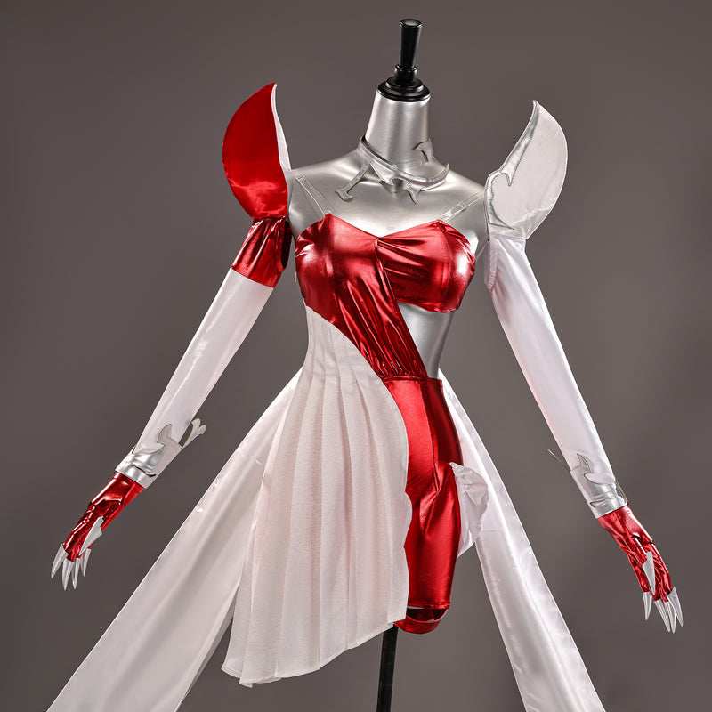 Rolecosplay League of Legends K/DA Firestarter Evelynn white and red cosplay costume - costume view and construction details 05