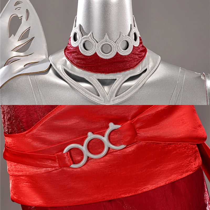 Rolecosplay K/DA Firestarter Kai'Sa black and red cosplay costume - costume details collage