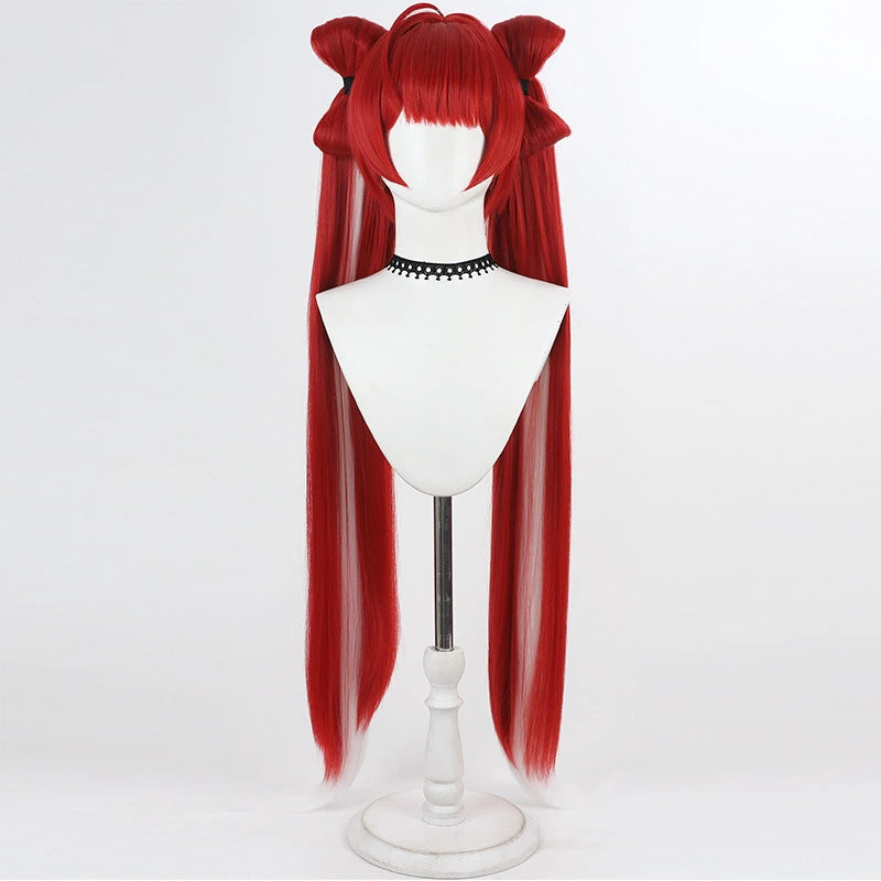 Rolecosplay Red Split-Scalp Twin-Tail Cosplay Wig – front view