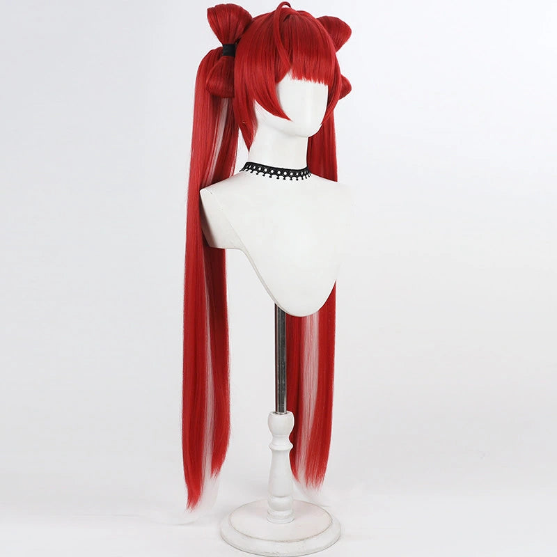 Rolecosplay Red Split-Scalp Twin-Tail Cosplay Wig – side view