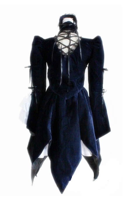 Rozen Maiden Suigintou Lolita Dark Blue Dress Cosplay Costumes 