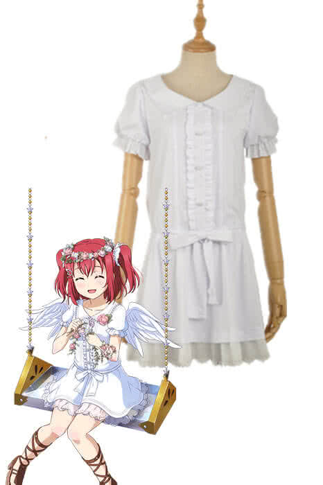 Love Live Sunshine Angel Aqours Unawaken Ruby Kurosawa White Dress Anime Cosplay Costumes