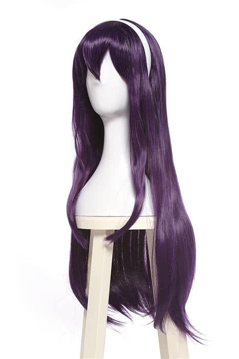 Saenai Heroine no Sodatekata Utaha Kasumigaoka Black Purple Long Straight Women Cosplay Wigs 