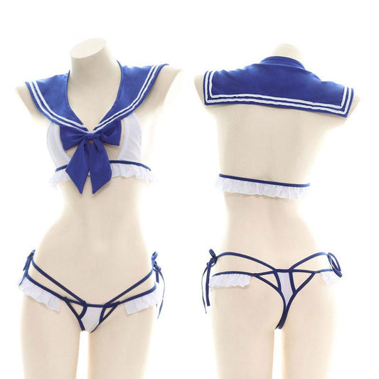 Sailor Style Bowknot Underwear Suit Cosplay Costume