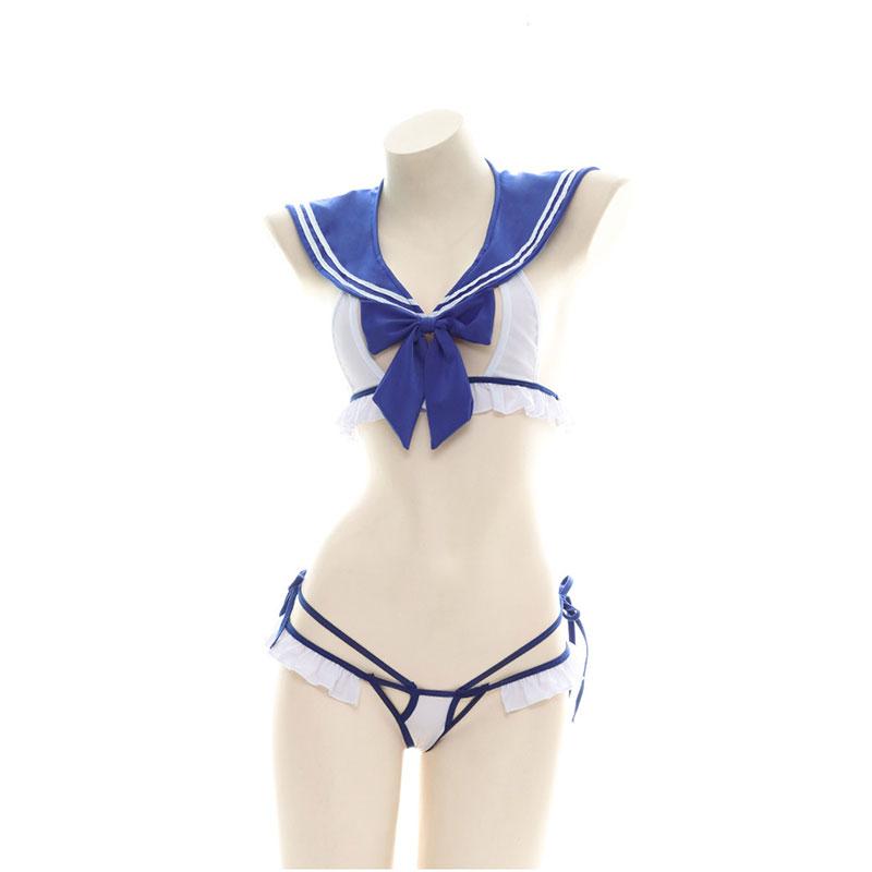 Sailor Style Bowknot Underwear Suit Cosplay Costume