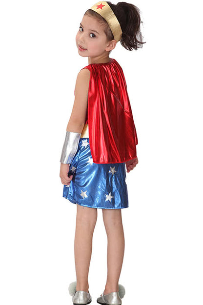 Kids Halloween Party Cosplay Costume Superman Power