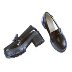 Japanese Student shoes JK Uniforms Shoes  Lolita Shoes Black high-heeled Cosplay Shoes