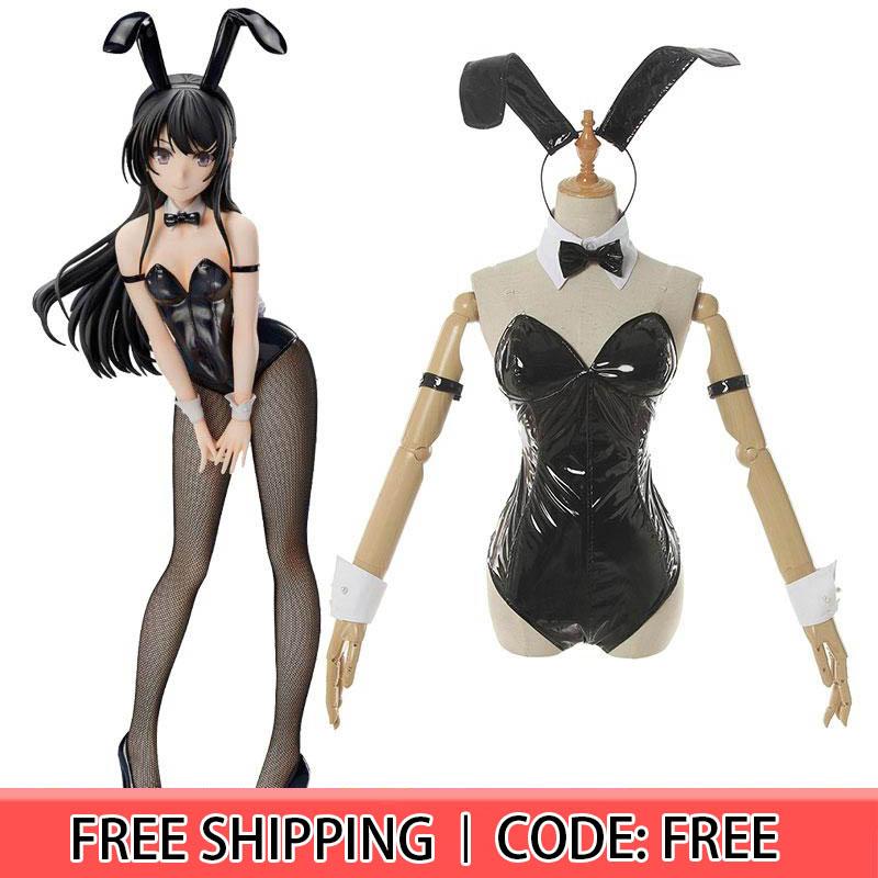 【Ready To Ship】Seishun Buta Yarou wa Bunny Girl Senpai no Yume wo Minai  Sakurajima Mai  Bunny girl Cosplay Costume