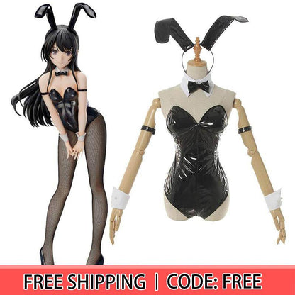 【Ready To Ship】Seishun Buta Yarou wa Bunny Girl Senpai no Yume wo Minai  Sakurajima Mai  Bunny girl Cosplay Costume